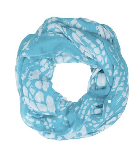 Infinity Scarf Silk Chiffon Crocodile Turquoise Noma