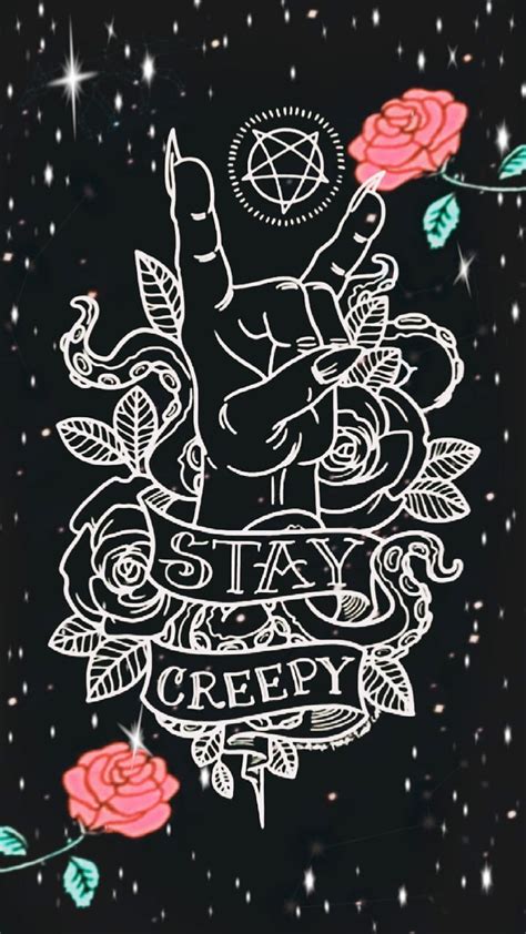 Stay Creepy, creepy, goth, monsters, scary, stars, HD phone wallpaper ...