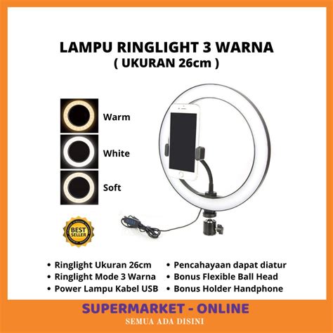 Jual Harga Promo Lampu Selfie Ringlight Ring Light 26cm Zoom Tiktok