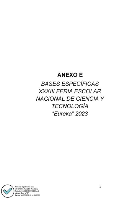 Eureka Tu Amawta Bbb Anexo E Bases Espec Ficas Xxxiii Feria