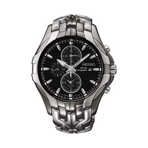 Seiko Mens Two Tone Stainless Steel Solar Chronograph Watch Ssc139