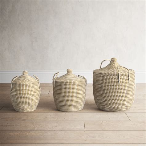 Birch Lane™ Olivi 3 Piece Seagrass Basket Set And Reviews Wayfair