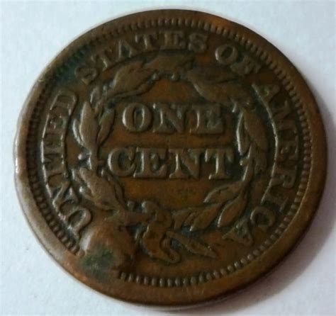 Estados Unidos Usa Moneda 1 Centavo 1850 Cobre Braided Hair Cent Km 67