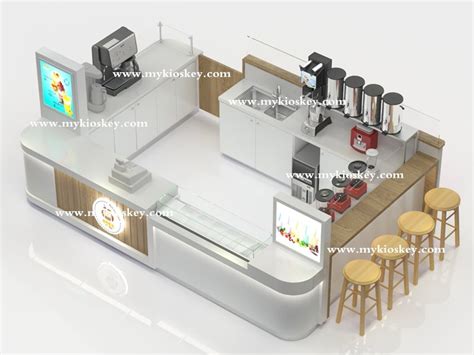 Custom Shopping Mall Juice Bubble Tea Display Counter Kiosk Mall