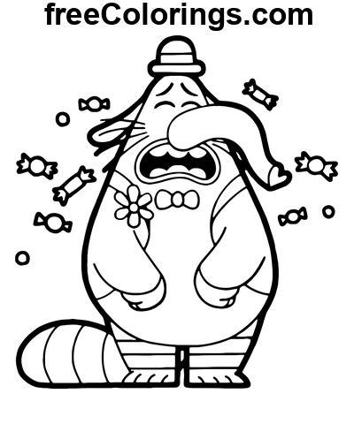 Bing Bong Crying Inside Out Free Printable Coloring Pages