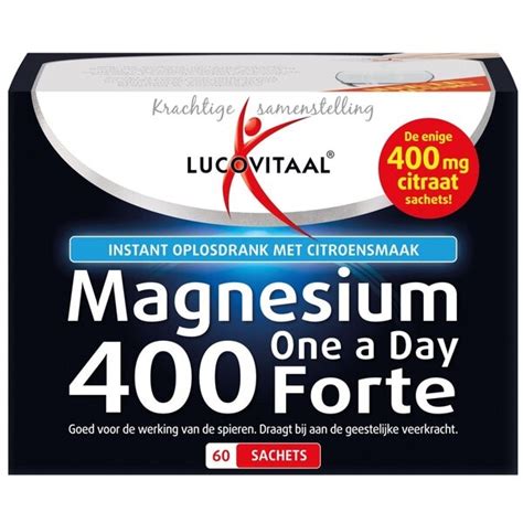 Lucovitaal Magnesiumcitraat 400mg Forte Sachets Kruidvat BE