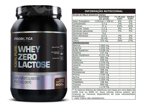 100 Whey Zero Lactose 900g Probiótica Original C Nf E