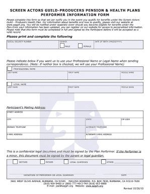 Fillable Online Sag Performer Info Layout Sag Aftra Fax Email