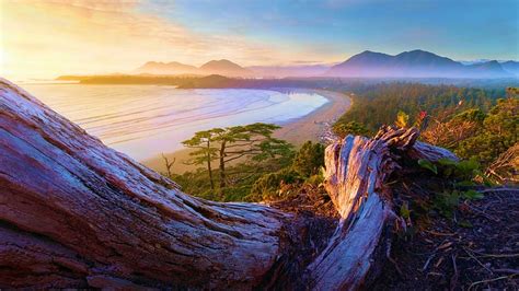 West Coast Sunset Cox Bay Tofino Vancouver Island Coast Mist