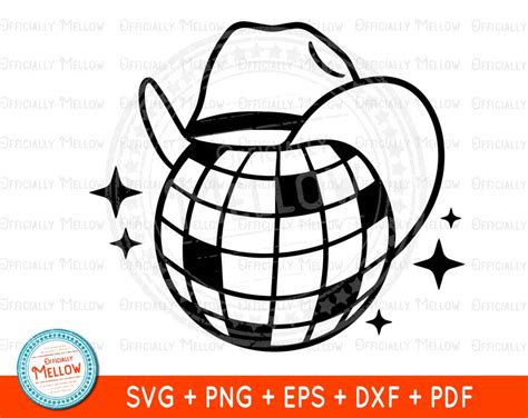 Disco Cowgirl Svg Disco Ball Cowboy Hat Svg Disco Ball Svg Etsy