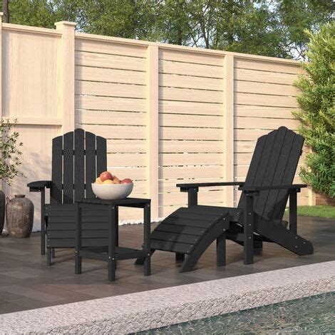 Chaises De Jardin Adirondack Repose Pied Table Pehd Anthracite