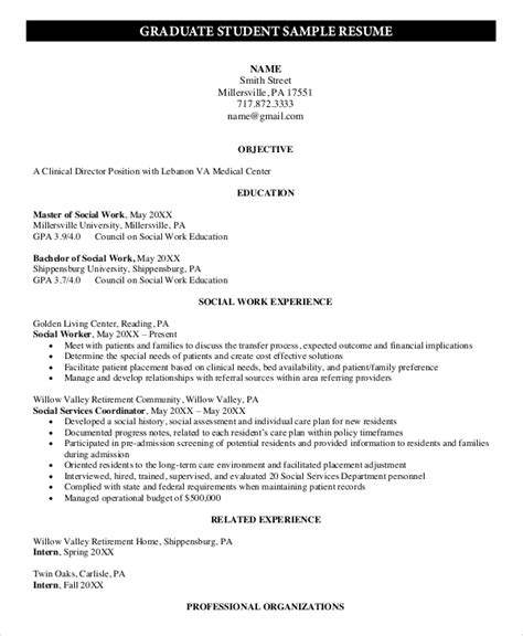 Free 9 Sample Graduate School Resume Templates In Pdf Ms Word