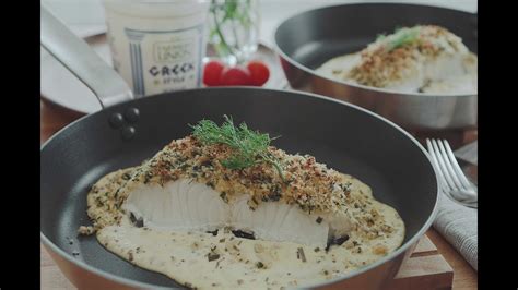 Yogurt Baked Fish With Pine Nut Herbed Crumbs Youtube