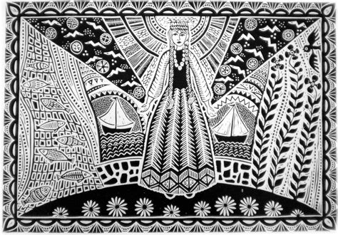 Traditional Lithuanian Linocut Folk Art Linocut Lithuanian Ancestry