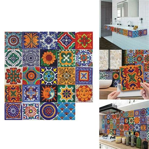 24PCS Self Adhesive Mosaic Brick Tile 3D Sticker Kitchen Bathroom