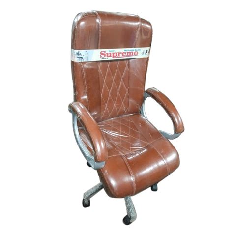 Supremo Brown Leather High Back Office Chair at Rs 3800 चमड क ऑफस