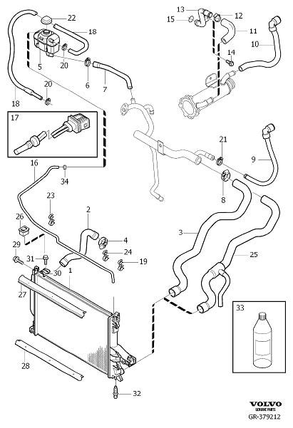 2009 Volvo XC90 3 2l 6 Cylinder Engine Coolant Overflow Hose BLEEDER