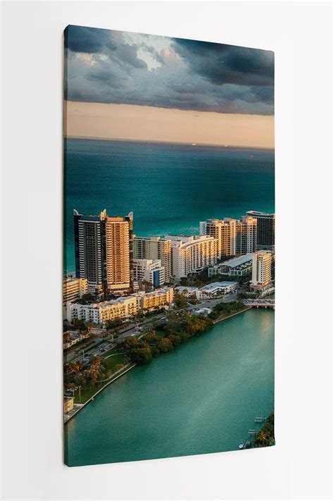 Obraz Na P Tnie Homeprint Panorama Miasto Horyzont Miami Floryda