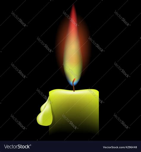 Burning single candle Royalty Free Vector Image