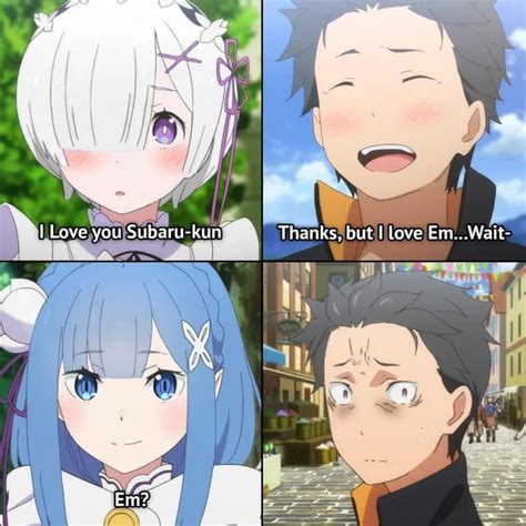 Emilia Looks Cute In Blue Hair Anime Manga Otaku Funny Anime