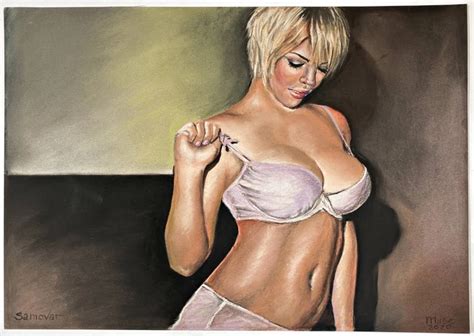 AKT NUDE NAKED Woman Frau Nue Femme Aktzeichnung Zeichnung Drawing Dessin EUR