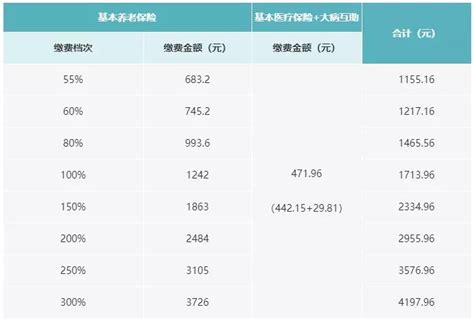 灵活就业人员养老保险各档该缴多少