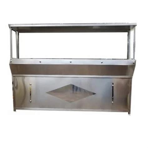 Silver Stainless Steel Chinese Fast Food Display Counter For Hotel