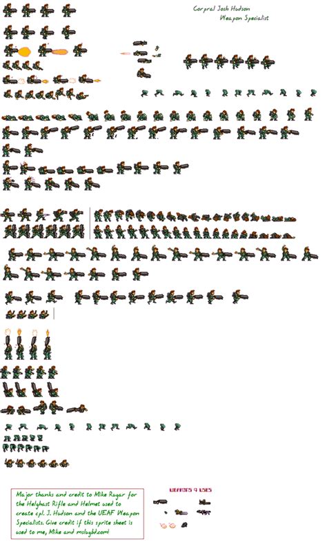 Corporal Josh Hudson Sprite Sheet By Dantewreckmen 999 On Deviantart