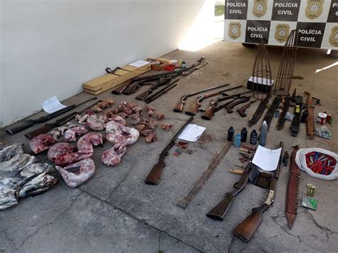 Polícia Civil apreende armas e animais silvestres abatidos ilegalmente