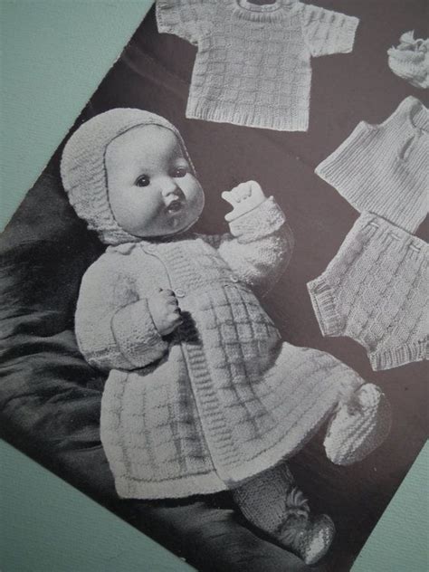 Dolls Clothes Baby Boy Doll S Set Layette Vintage Knitting Etsy Uk