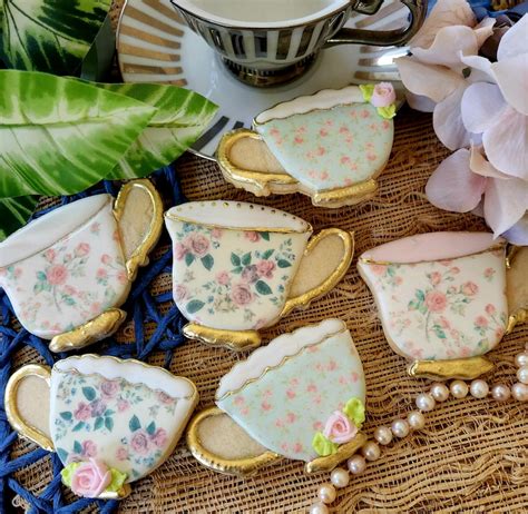 Tea Party Cookie Cutters Tea Cup Teapot Alice In Wonderland Etsy