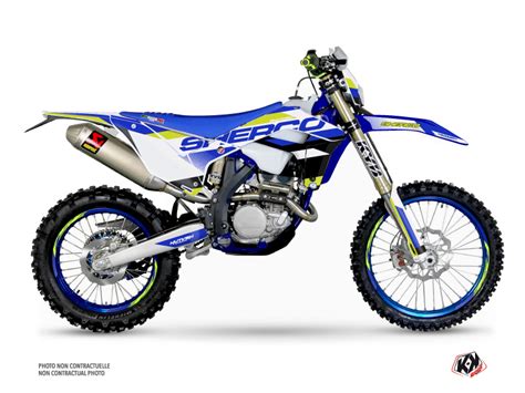 Kit Graphique Moto Cross Aktiv Sherco SE SEF Bleu Kutvek Kit Graphik