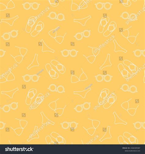 Summer Seamless Pattern Bikini Flip Flops Stock Vector Royalty Free Shutterstock