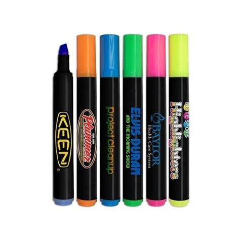 Brite Spots® Fluorescent Highlighters With Black Barrel And Full Color