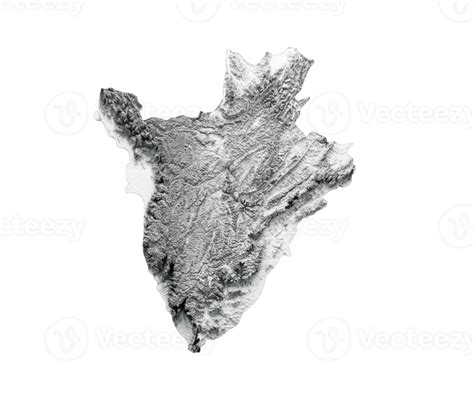 Burundi Map Burundi Flag Shaded Relief Color Height Map 3d Illustration