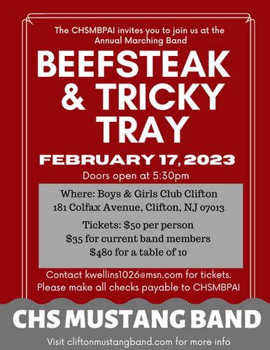 Beefsteak/Tricky Tray - SINGLE TICKET | clifton-mustang-band