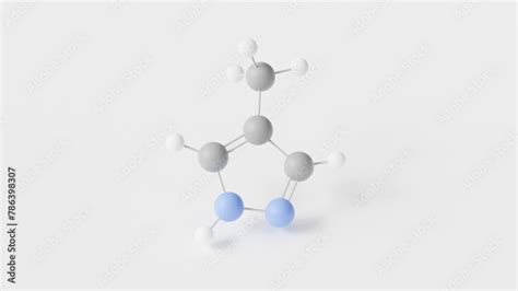 fomepizole molecule 3d, molecular structure, ball and stick model ...
