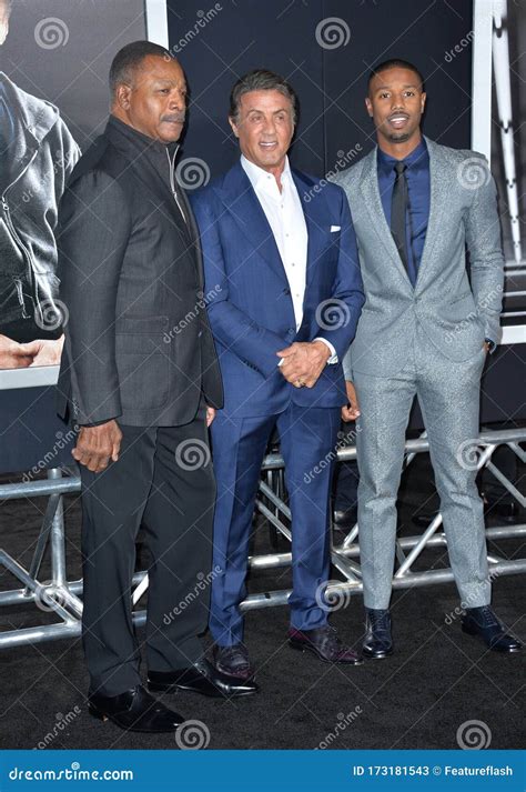 Sylvester Stallone Carl Weathers Michael B Jordan Editorial Stock