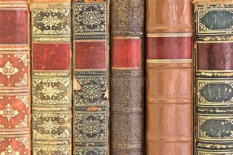 Old Leather Bound Book Spines Stock Photo Image 8902934