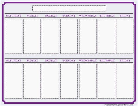 2 Week Blank Printable Calendar - Template Calendar Design