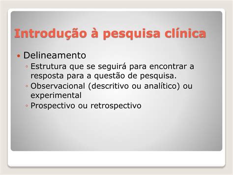 PPT Introdução à pesquisa clínica PowerPoint Presentation free