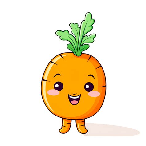 Carrot Doing Yoga Character Carrot Icon Cute Happy Carrot Character