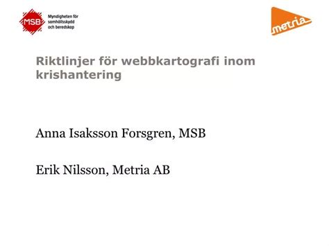 PPT Riktlinjer för webbkartografi inom krishantering PowerPoint