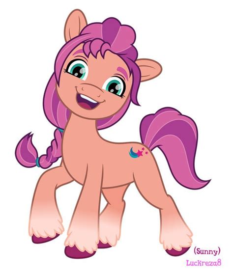 A Cartoon Pony With Pink Hair And Blue Eyes Standing In Front Of A