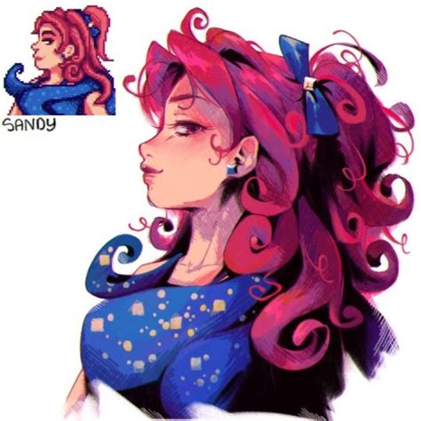 Beautiful Character Art of Sandy from Stardew Valley