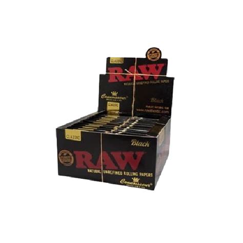 Raw Connoisseur Black Classic Kingsize Slim Tips Hempoilshop®