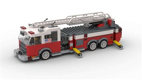 Lego Moc Us Fire Truck Ladder By Simonsbrickworld Rebrickable Build With Lego