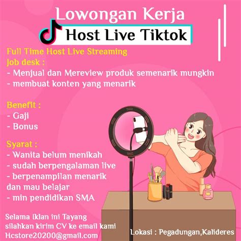 Lowongan Kerja Host Live TikTok Di HCSTORE JakartaKerja