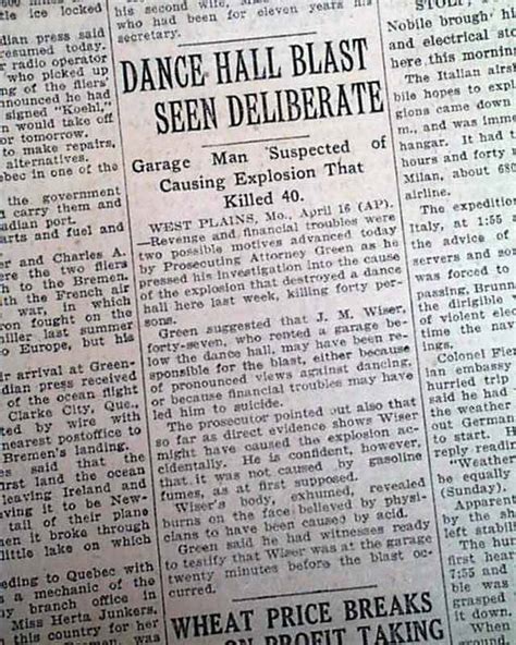 1928 West Plains Missouri Dance Hall Explosion