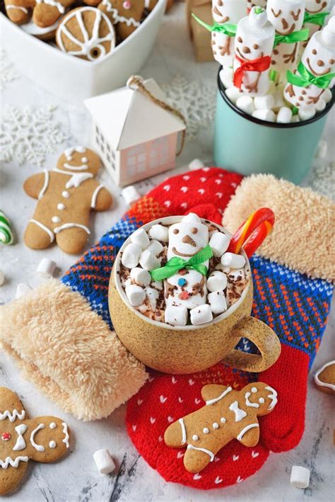Cup Of Hot Chocolate Decorated With Marshmallows Stock Photo Image Of Cocoa Drink